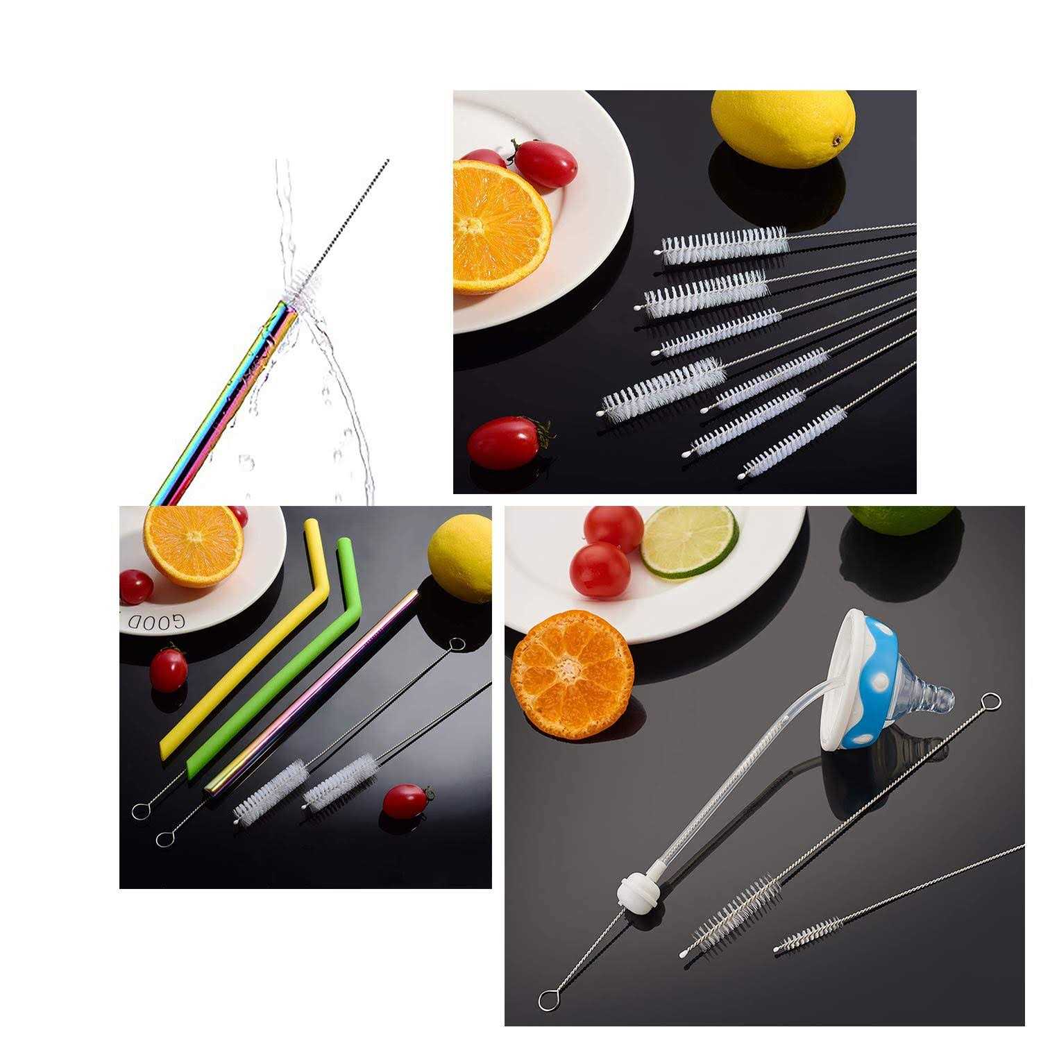 Long Straw Brush Nylon Pipe Tube Cleaner 8 ihch 10 Different Diameters Set of 10 - Image 3