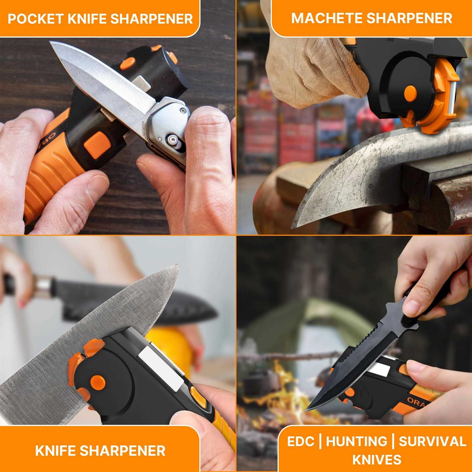 Sharp Pebble Orange Ninja All-in-1 Garden Tool & Knife Sharpener Tool for Lawn Mower Blade - Image 4