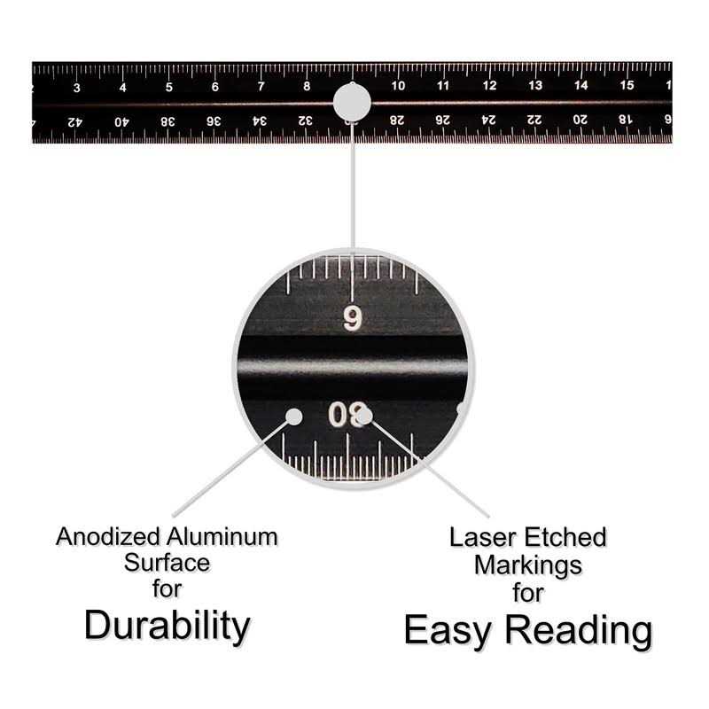 Intoy 12 Inch Triangular Engineer Scale Ruler Anodized Solid Aluminum Core with Laser Etched Scales - Image 5