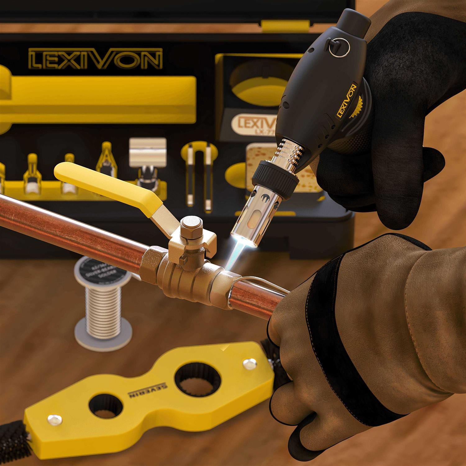 LEXIVON Butane Torch Multi-Function Kit Premium Self-Igniting Soldering Station with Adjustable Flame - Image 4