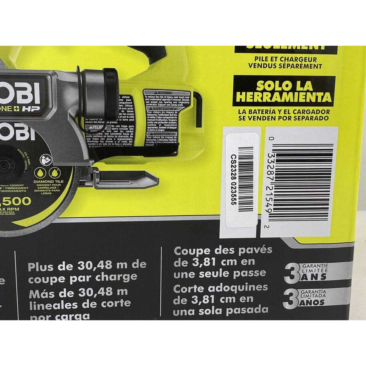 Ryobi 18v Brushless 5 Handheld Tile/masonry Saw PBLHTS01B - Image 3