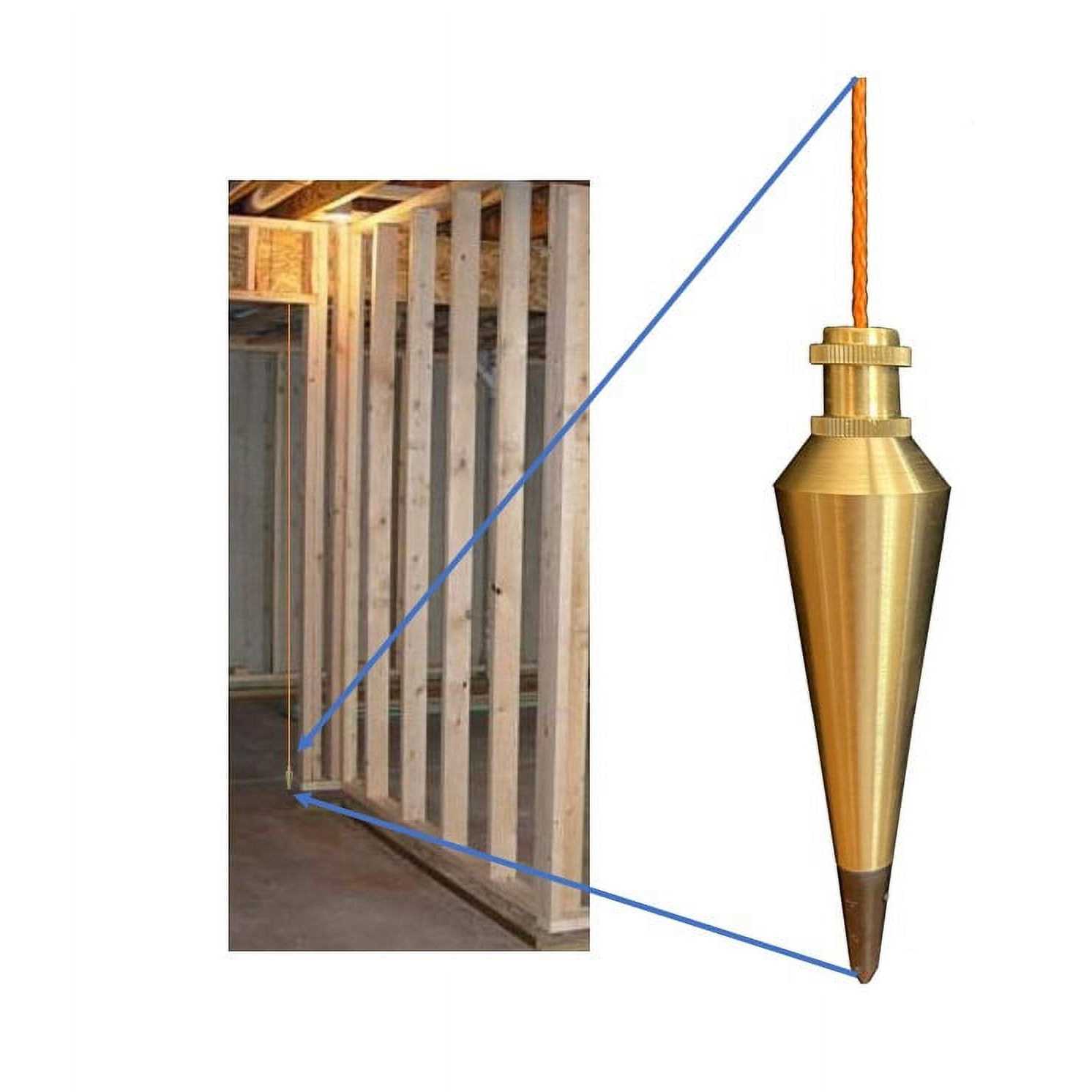 Swanson Tool Co PB008B 8 Ounce Brass Plumb Bob with String - Image 2