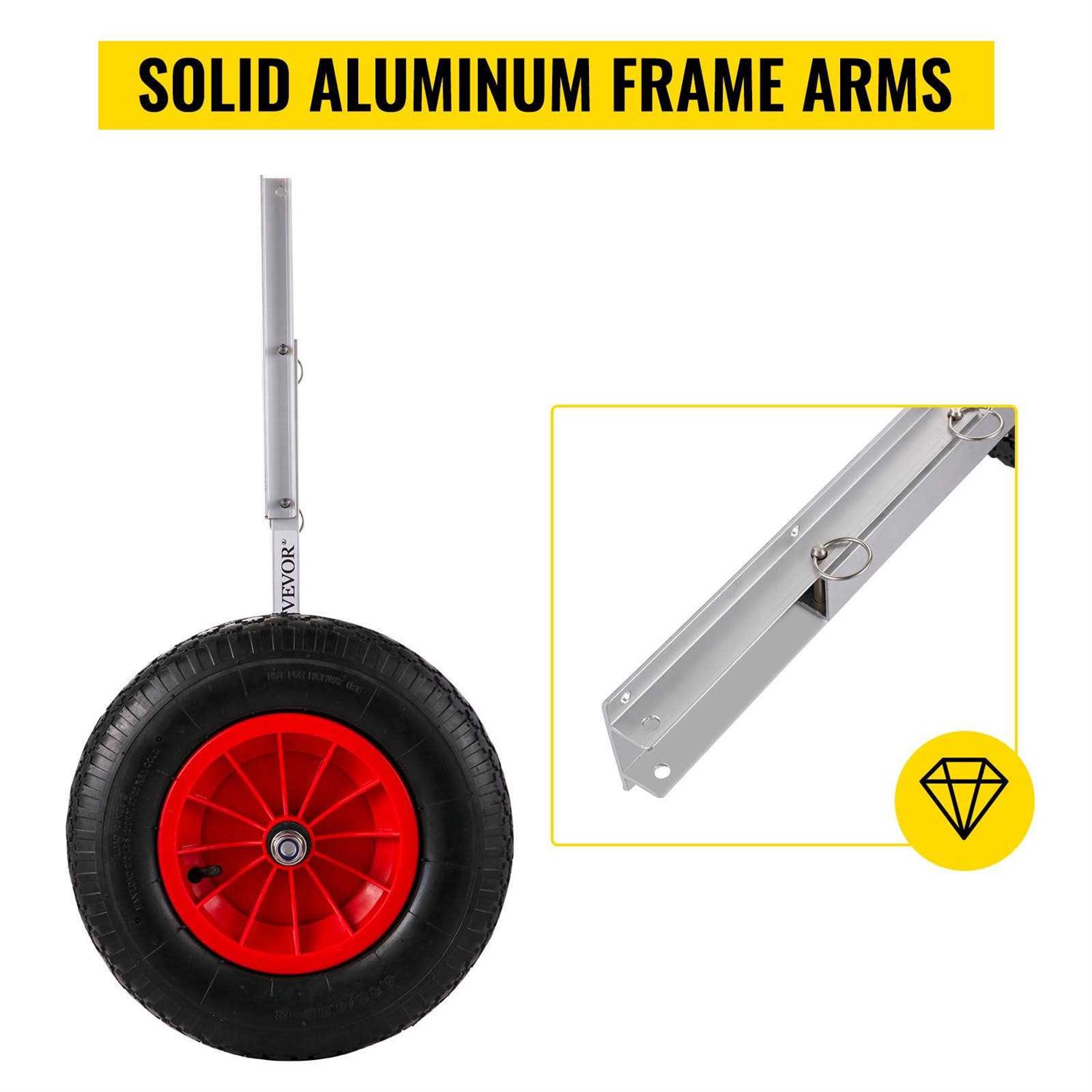 VEVOR Boat Launching Wheels Boat Transom Launching Wheel Loading Capacity Inflatable Boat Launch Wheels - Image 5