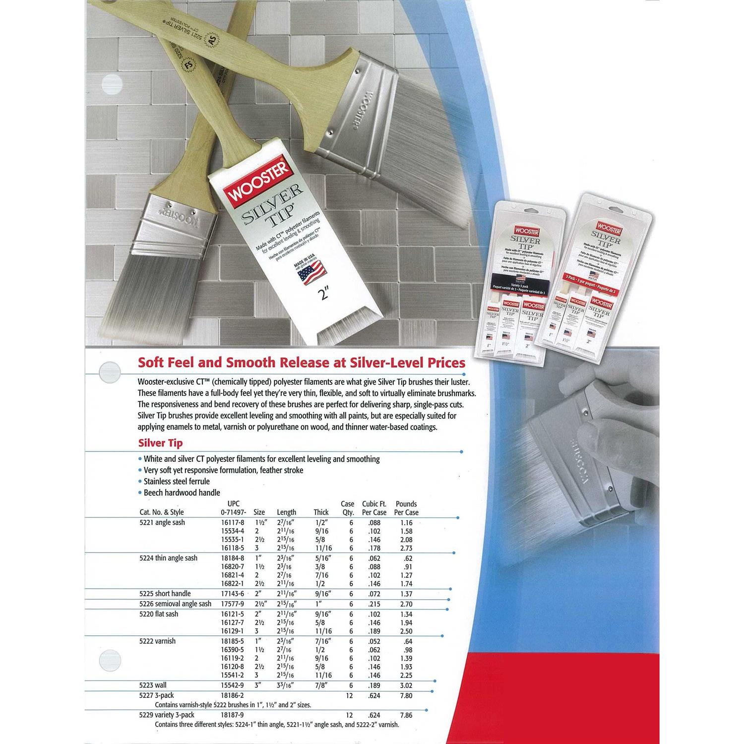 Wooster Silver Tip Angle Sash Paint Brush - Image 3