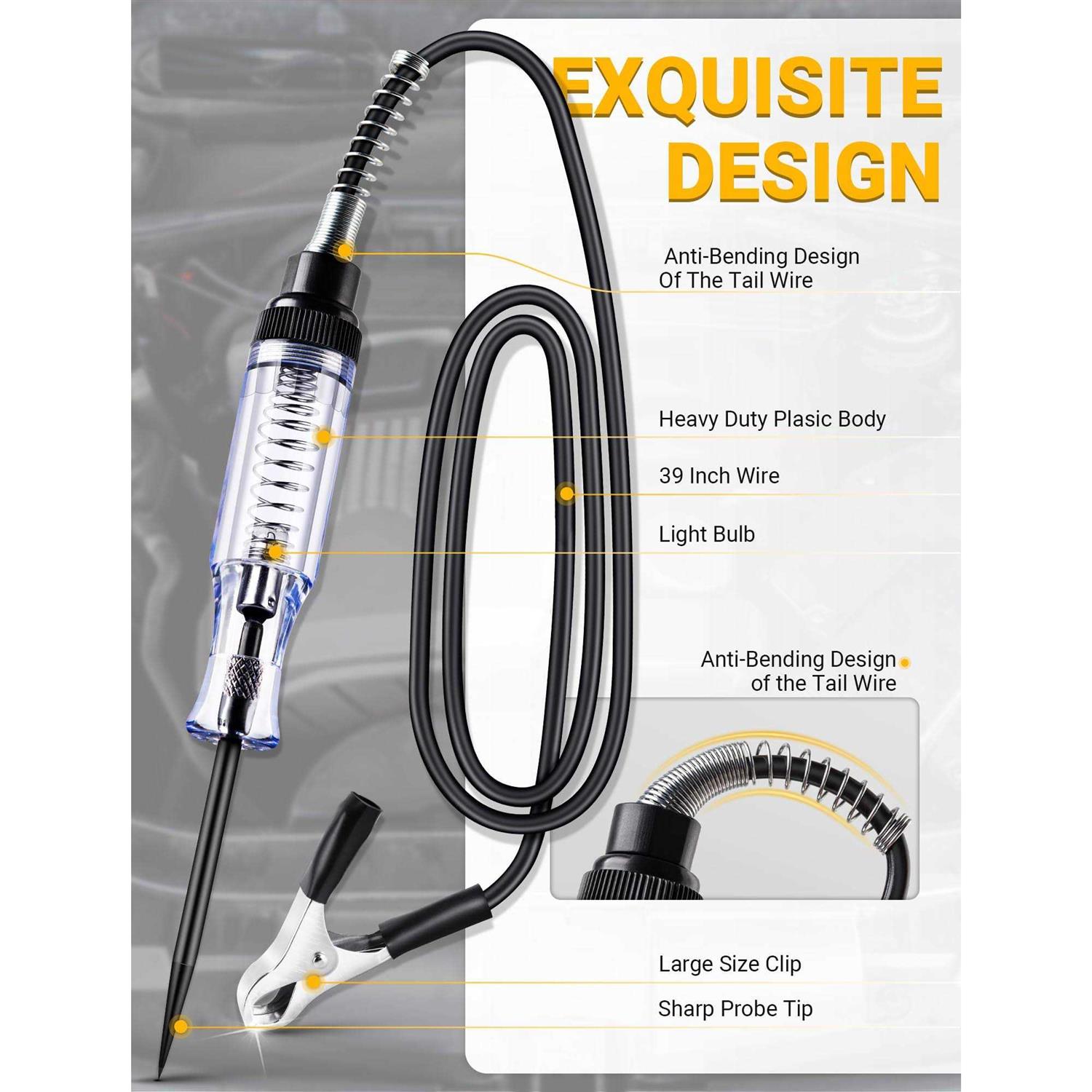 Test Light Automotive 6V-12V-24V Circuit Tester with Light for Continuity Voltage Electrical Fuse Tester - Image 4