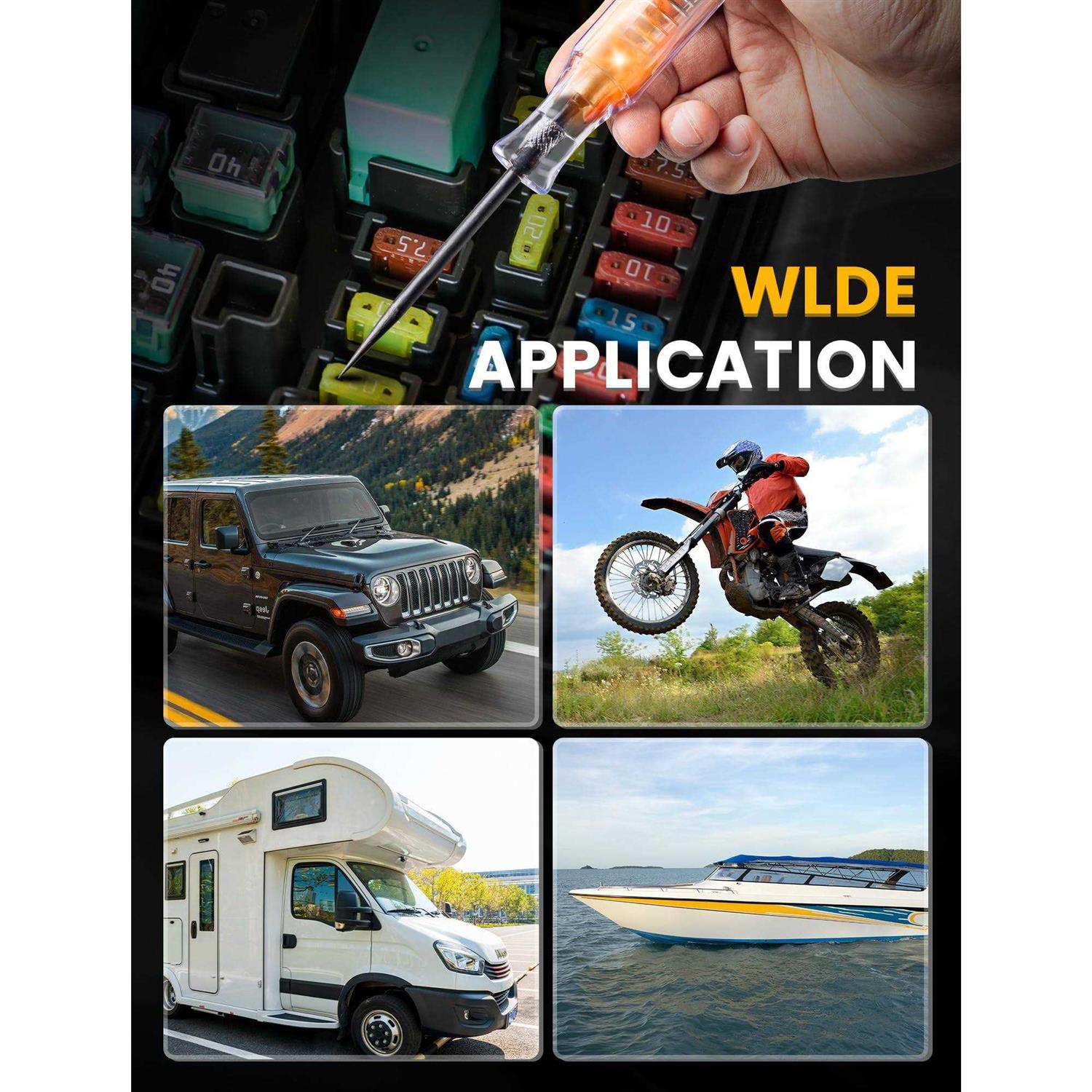 Test Light Automotive 6V-12V-24V Circuit Tester with Light for Continuity Voltage Electrical Fuse Tester - Image 5