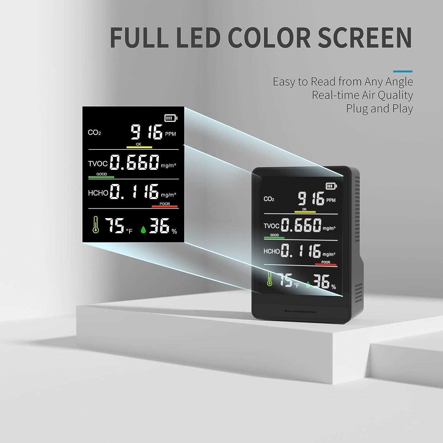 MXY Air Quality Monitor Professional & Accurate CO2 TVOC HCHO - Image 3