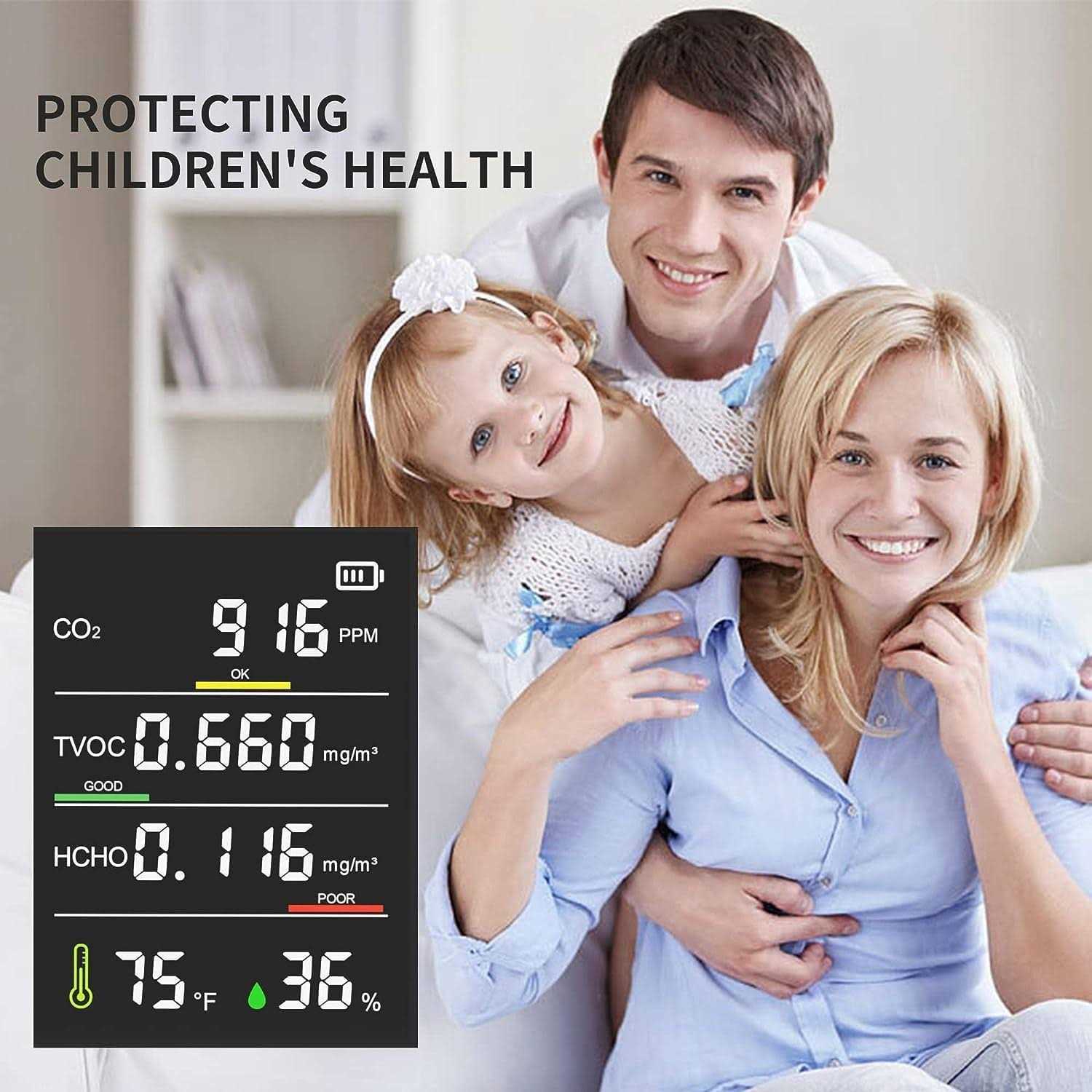 MXY Air Quality Monitor Professional & Accurate CO2 TVOC HCHO - Image 4