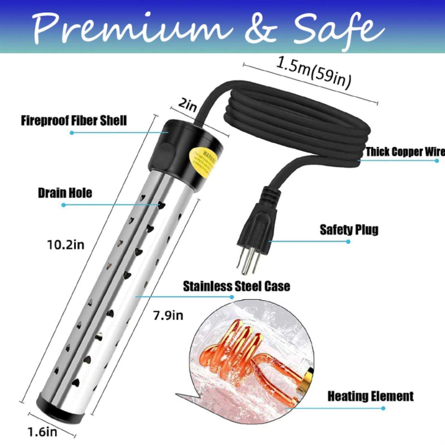 HAIYEATBNB Immersion Water Heater Electric Pool Heater for Inflatable Pool - Image 3