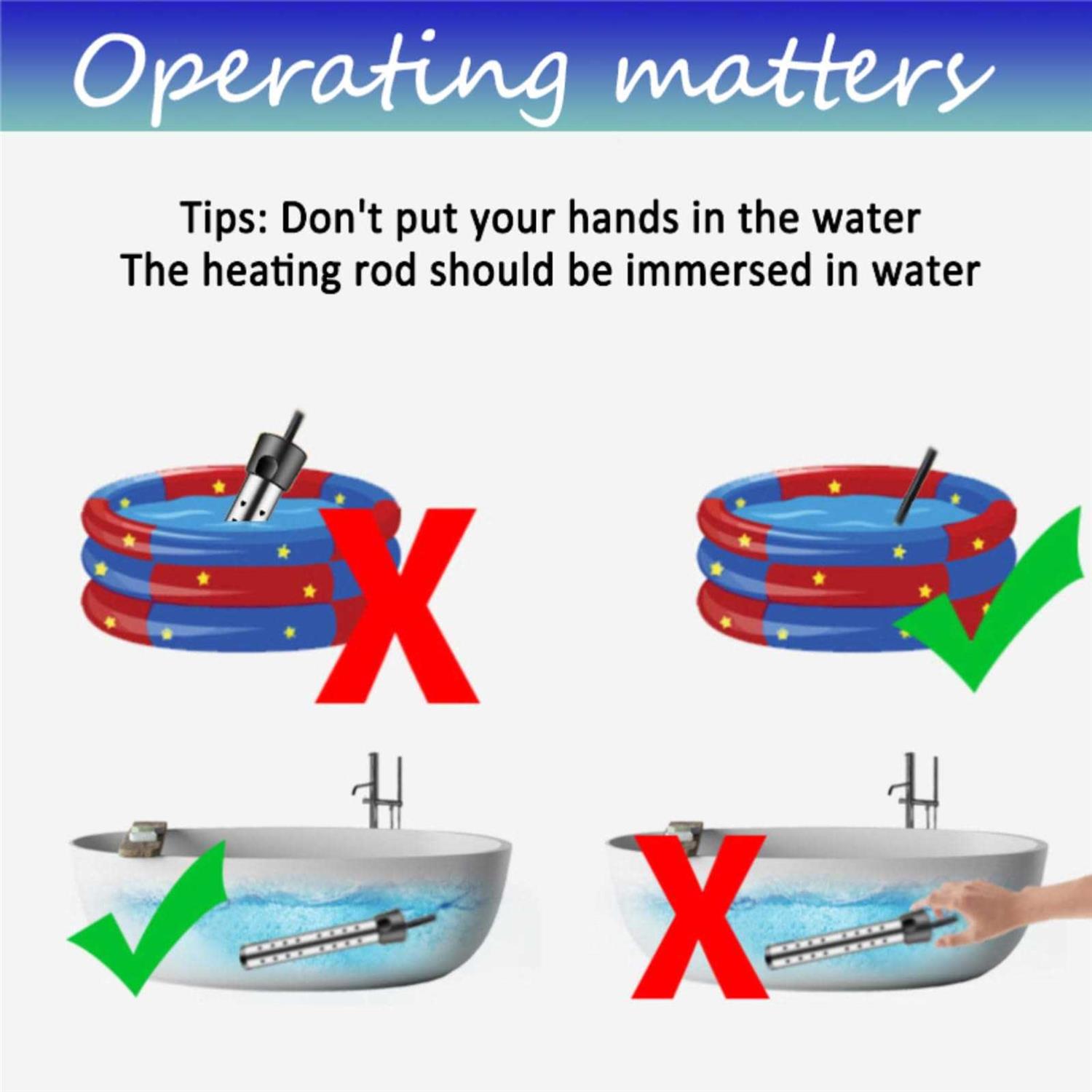 HAIYEATBNB Immersion Water Heater Electric Pool Heater for Inflatable Pool - Image 5