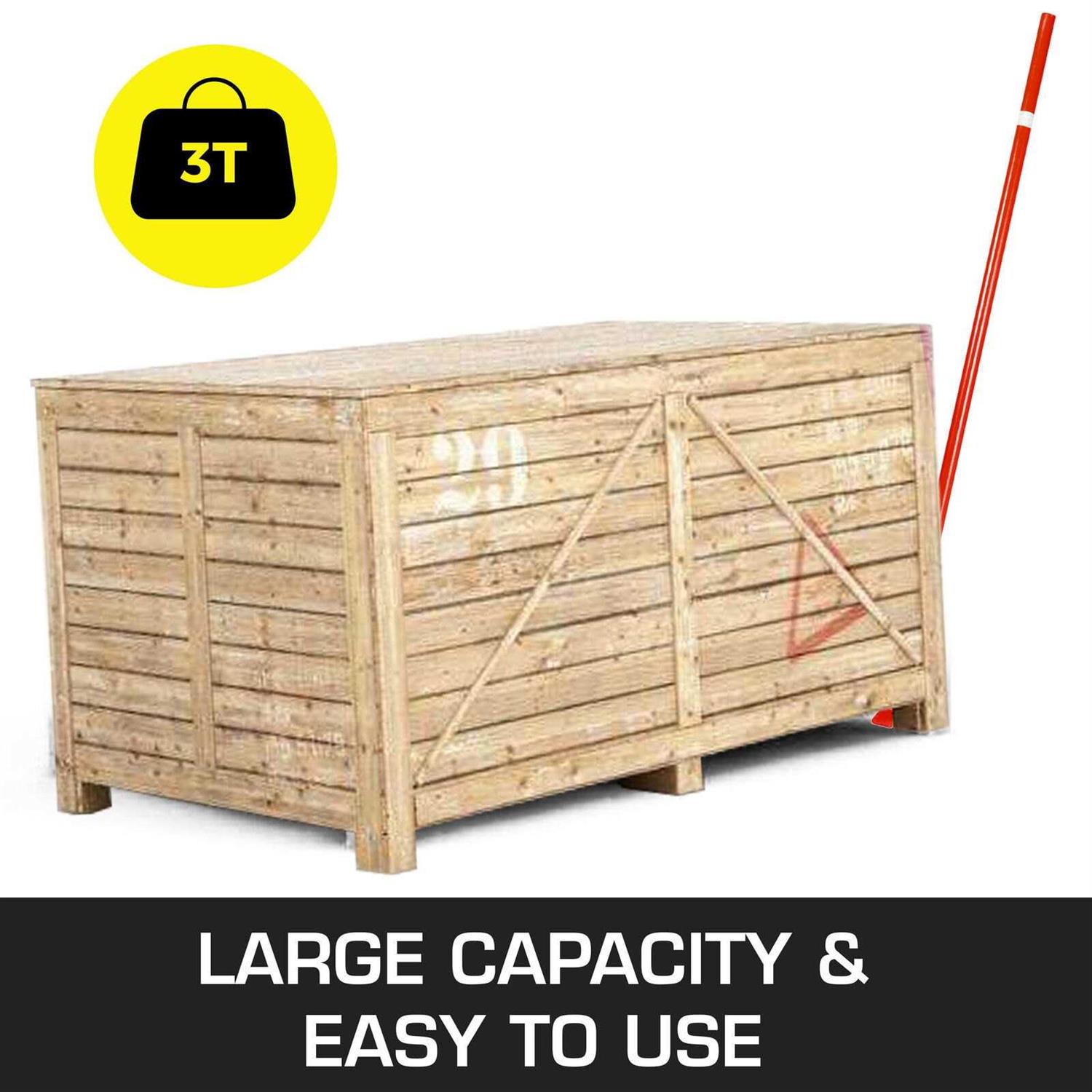 VEVOR 3T Prylever Bar 6600 lbs Capacity Steel Pry Lever Bar Heavy Duty with Wheels Prylever Length Handle - Image 4