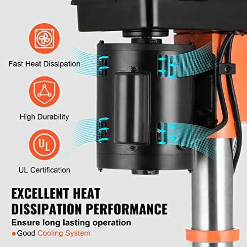 VEVOR 12 in Benchtop Drill Press 5 Amp 120V Variable Speed Cast Iron Bench Drill Press - Image 3