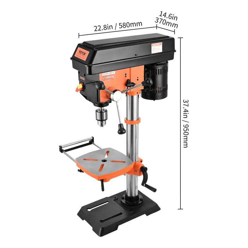 VEVOR 12 in Benchtop Drill Press 5 Amp 120V Variable Speed Cast Iron Bench Drill Press - Image 5