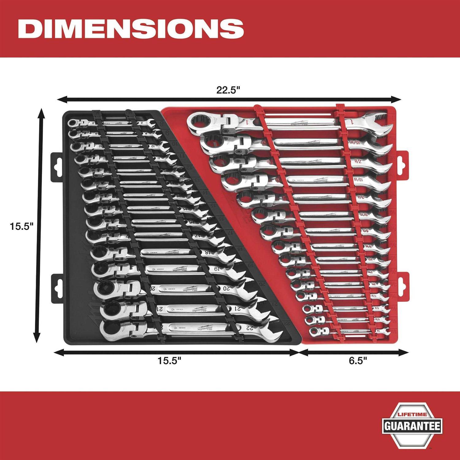Milwaukee 48-22-9513 Flex Head Ratcheting Metric Combination Wrench Set - Image 3