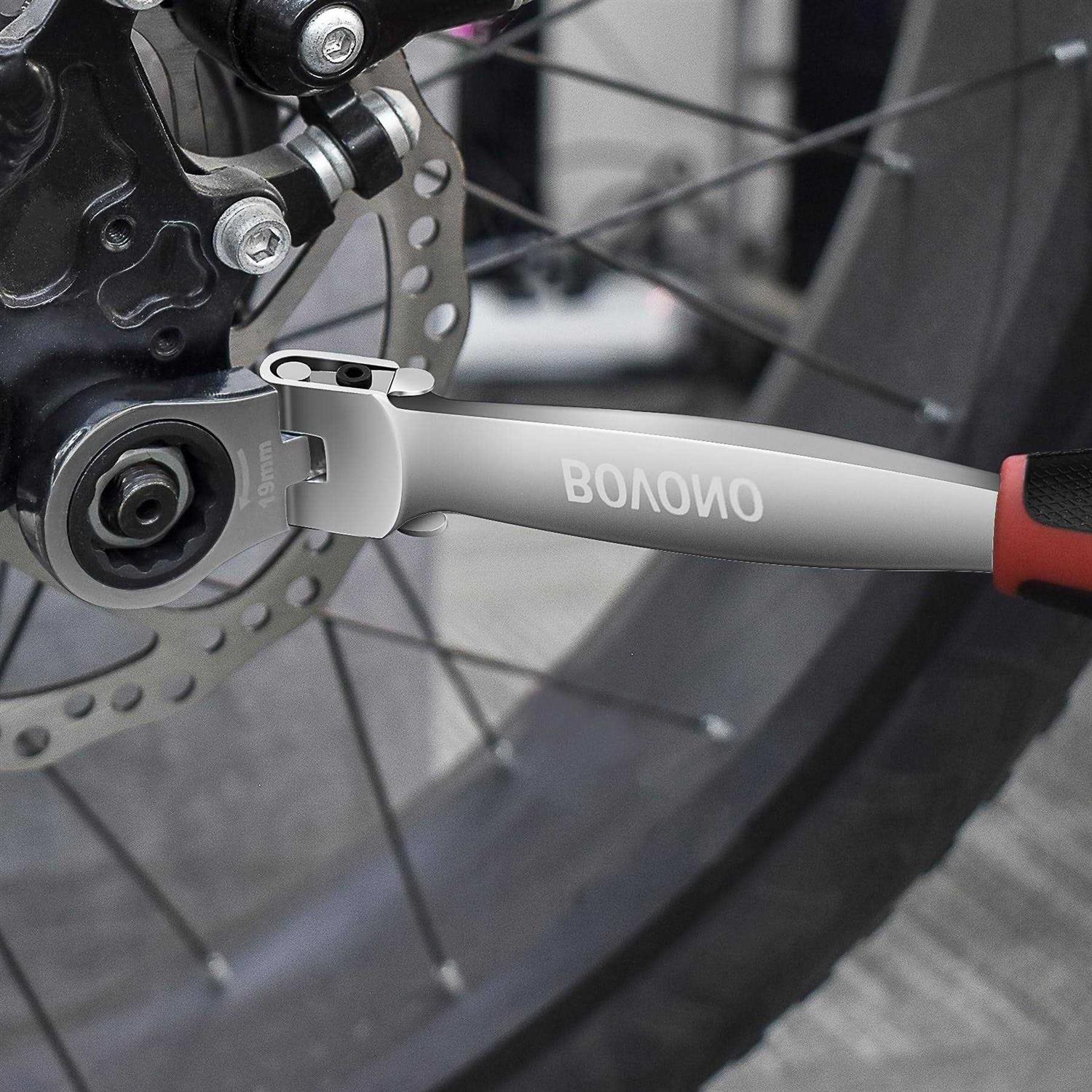 BovonO Ratchet Wrench Set 72-Tooth Chrome Vanadium Steel 8mm-19mm - Image 3