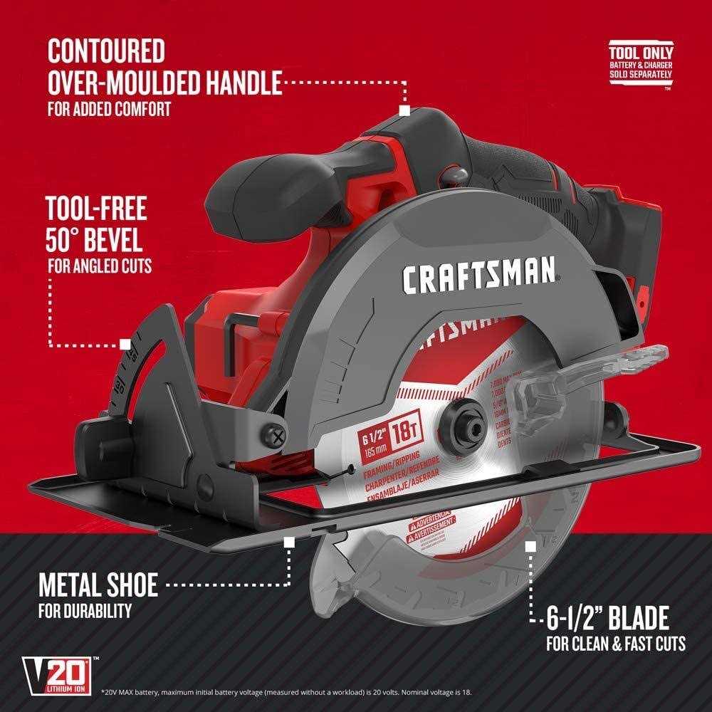 Craftsman V20 Cordless Brushed 7 Tool Combo Kit - Image 3