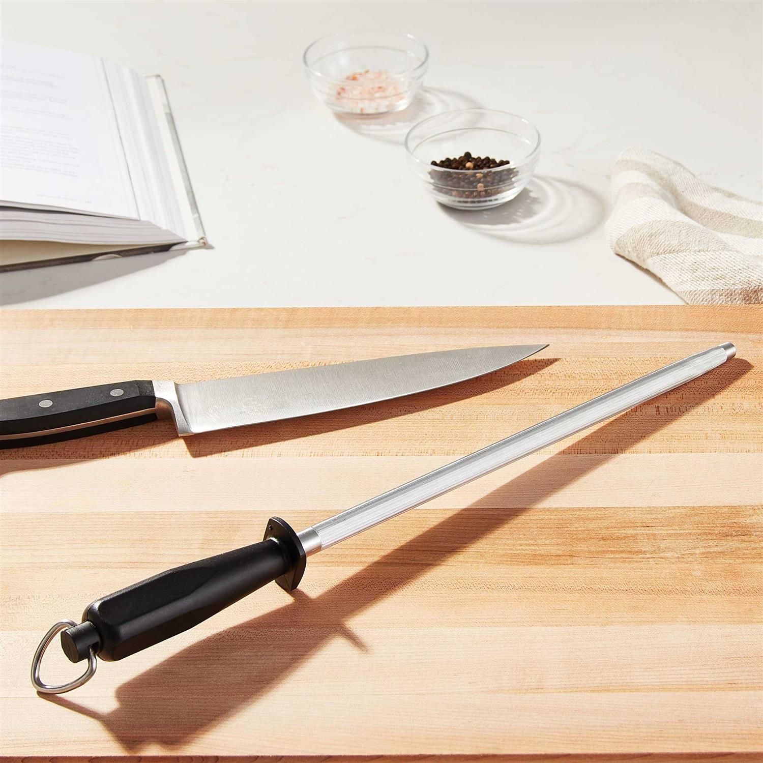 Dexter Russell 30505 Val-U 12 Sharpening Steel w/ Black Plastic Handle - Image 3