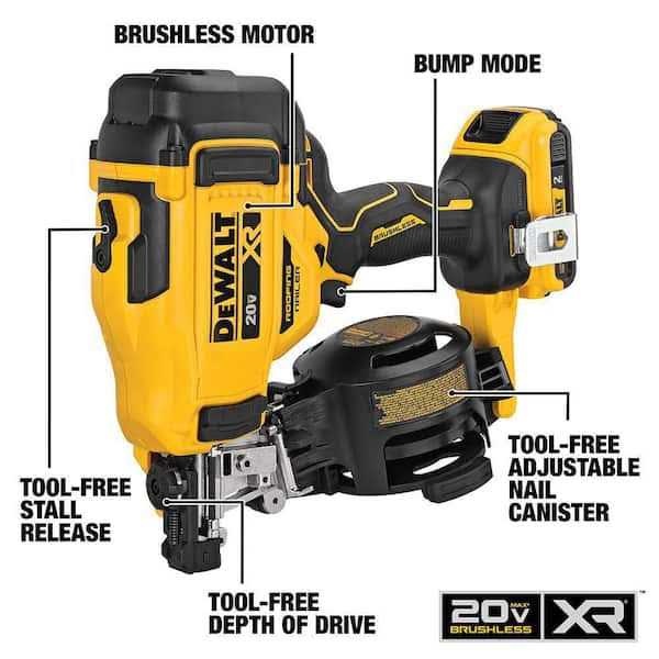 DeWalt 20V MAX Lithium-Ion 15-Degree Cordless Roofing Nailer Kit - Image 3