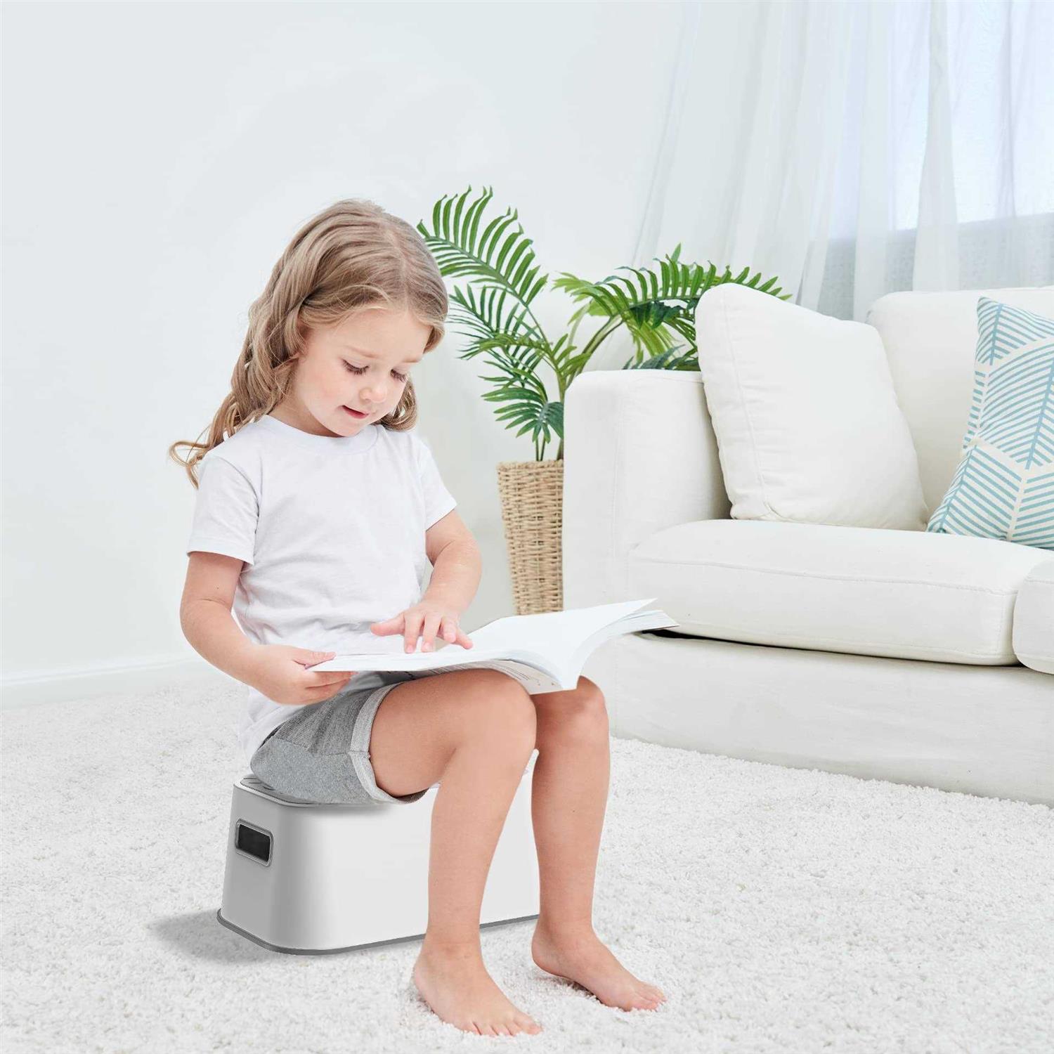 UNCLE WU Kids Step Stool Lightweight and Easy to Clean Bathroom Safety Bottom as Potty Training Stool - Image 4