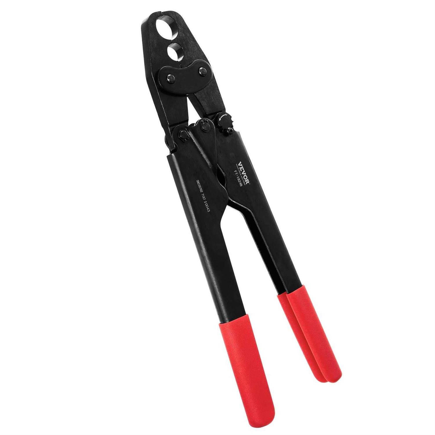 VEVOR PEX Crimping Tool, Dual Head Combo PEX Crimper Tool for 1/2 and 3/4 PEX Copper Crimp Rings