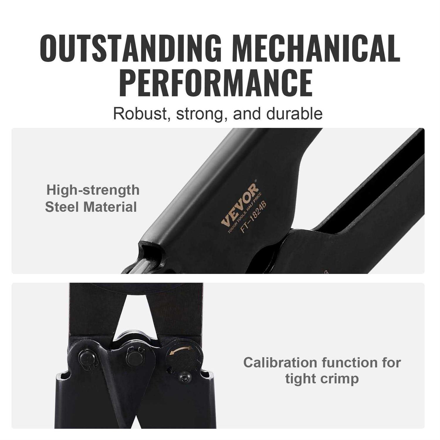 VEVOR PEX Crimping Tool, Dual Head Combo PEX Crimper Tool for 1/2 and 3/4 PEX Copper Crimp Rings - Image 2