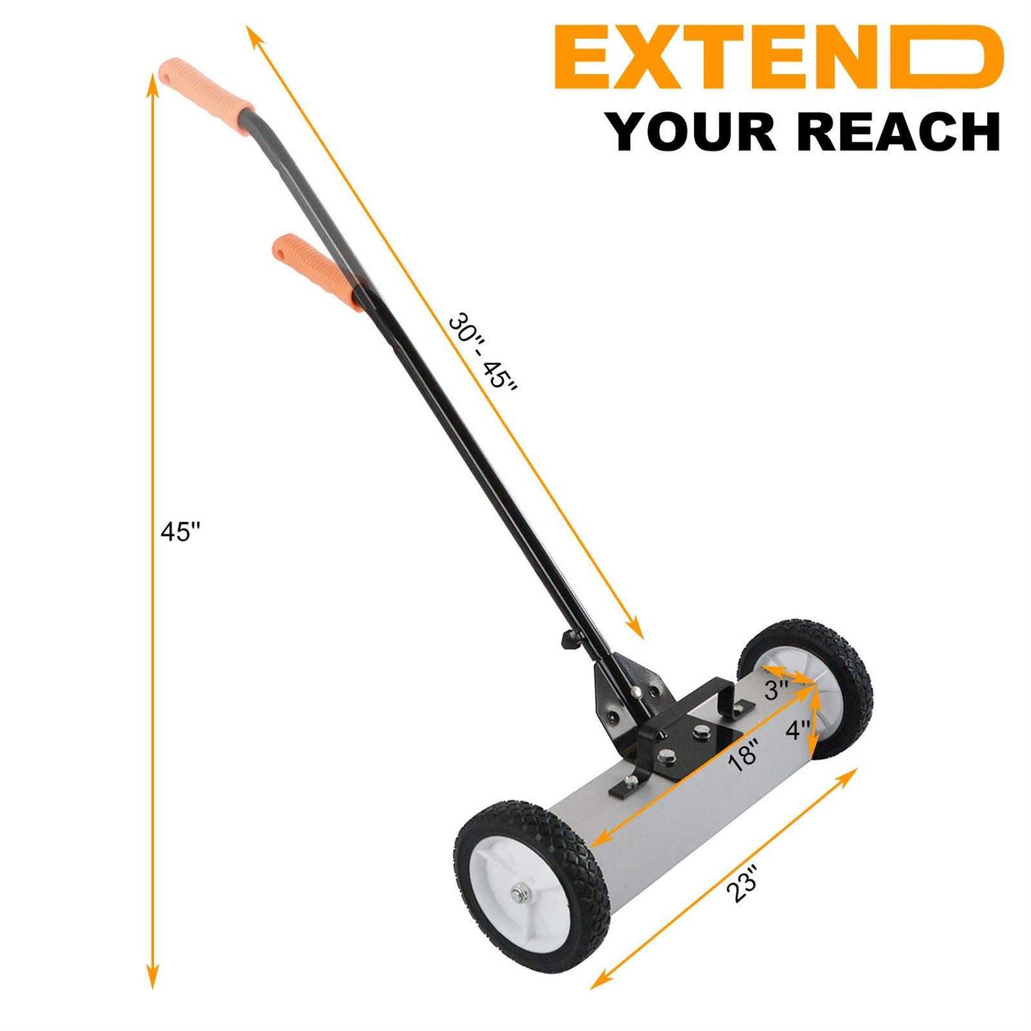 Toolwiz 18 Inches 26 Lbs Heavy Duty Magnetic Sweeper Magnetic Pickup Tool Telescoping Magnet Tool Holder with Quick Release Latch and Extension Handle - Image 3