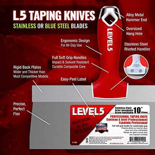 LEVEL5 Soft-Grip Stainless Steel Taping Knife - Image 5