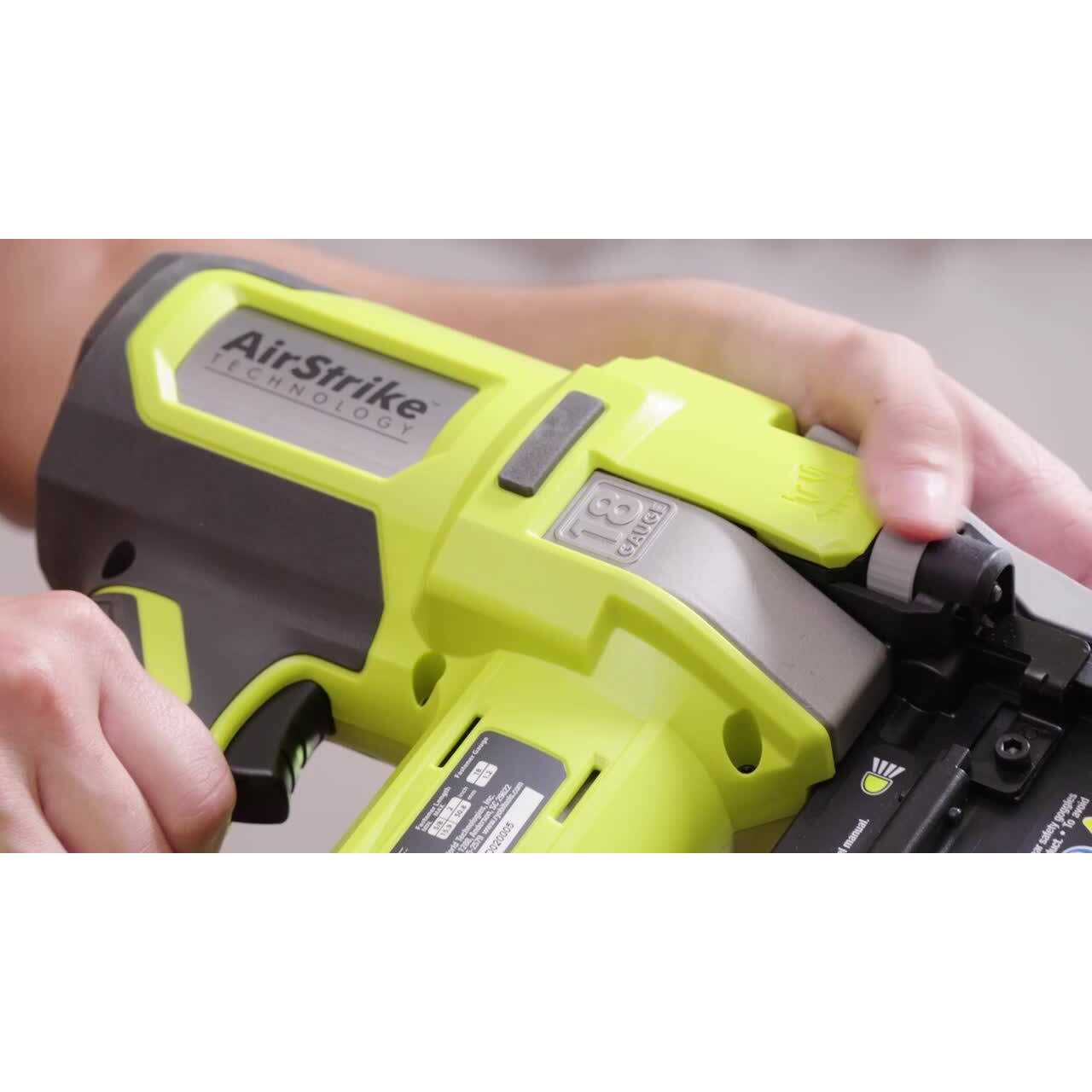 RYOBI ONE+ 18V Cordless 2-Tool Combo Kit with 7-1/4 in. Sliding Compound Miter Saw and AirStrike Brad Nailer PBT01B-P321 - Image 2