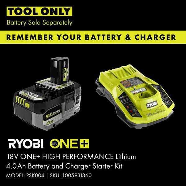 RYOBI ONE+ 18V Cordless 2-Tool Combo Kit with 7-1/4 in. Sliding Compound Miter Saw and AirStrike Brad Nailer PBT01B-P321 - Image 5