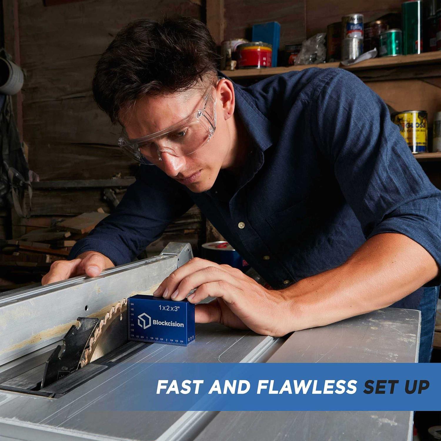 Blockcision Setup Blocks Woodworking Tools 16-Piece Gauge Block Set with Precision Ruler-Marked Bars - Image 5