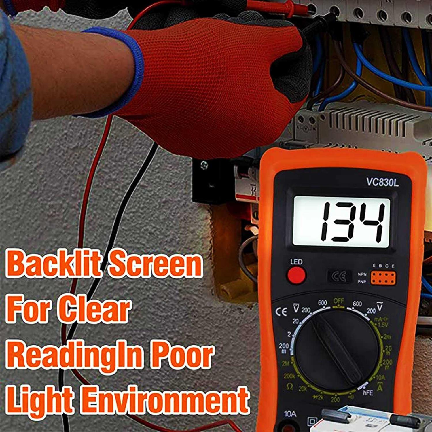 Milky House Digital Multimeter Pocket Clamp Multimeters Multi Tester Voltmeter Ammeter Ohmmeter AC/DC Ohm Volt Amp and Diode Voltage Electri - Image 2