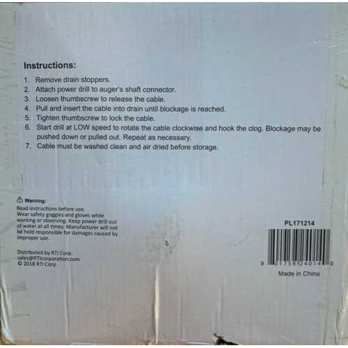 THEWORKS 1/4 in. x 25 ft. Power Drum Auger PL171214 - Image 4