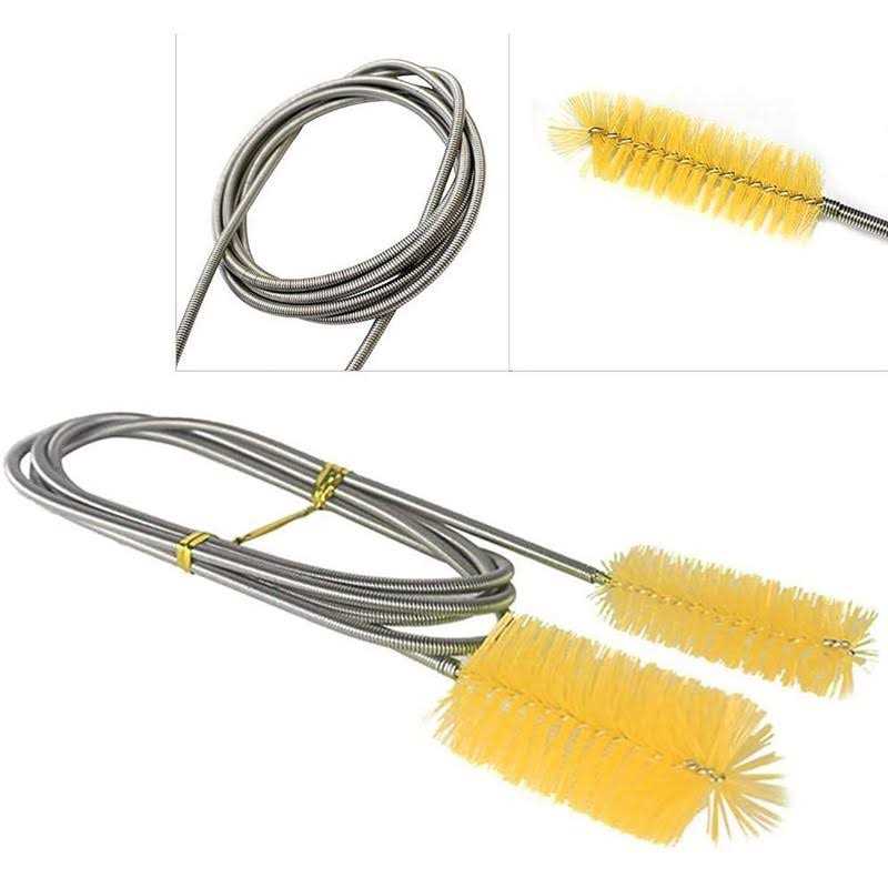 desin Flexible Drain Brushnylon Cleaner Double Ended Elastic Hose Pipe 67-inch and 2 Pcs 8.2-inch Straw Cleaning Brush - Image 3