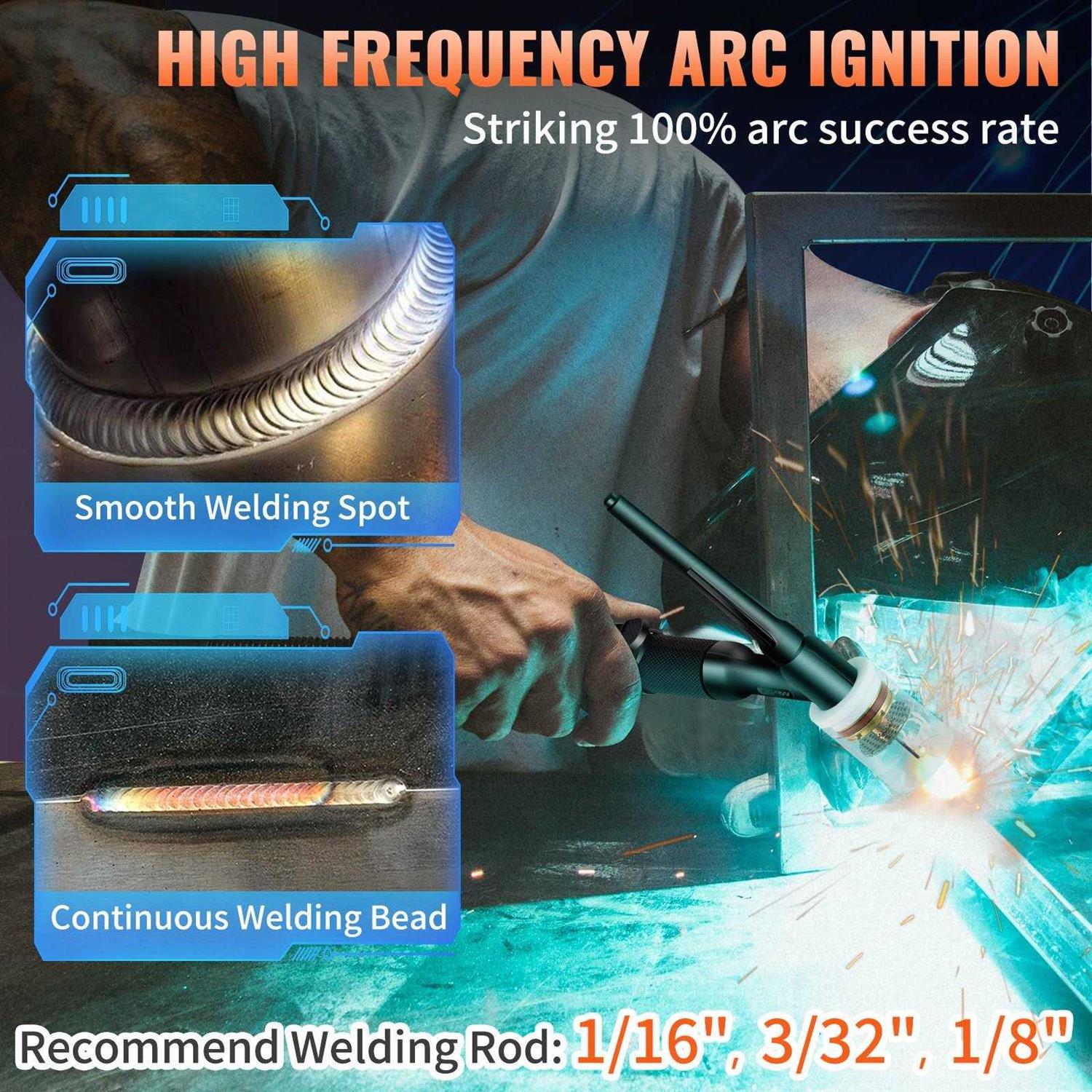 VEVOR 3 in 1 TIG Welder HF TIG ARC Clean Welding Machine 210Amp with Pulse & Torch DHJSHHDQXMCMC7DWLV5 - Image 3