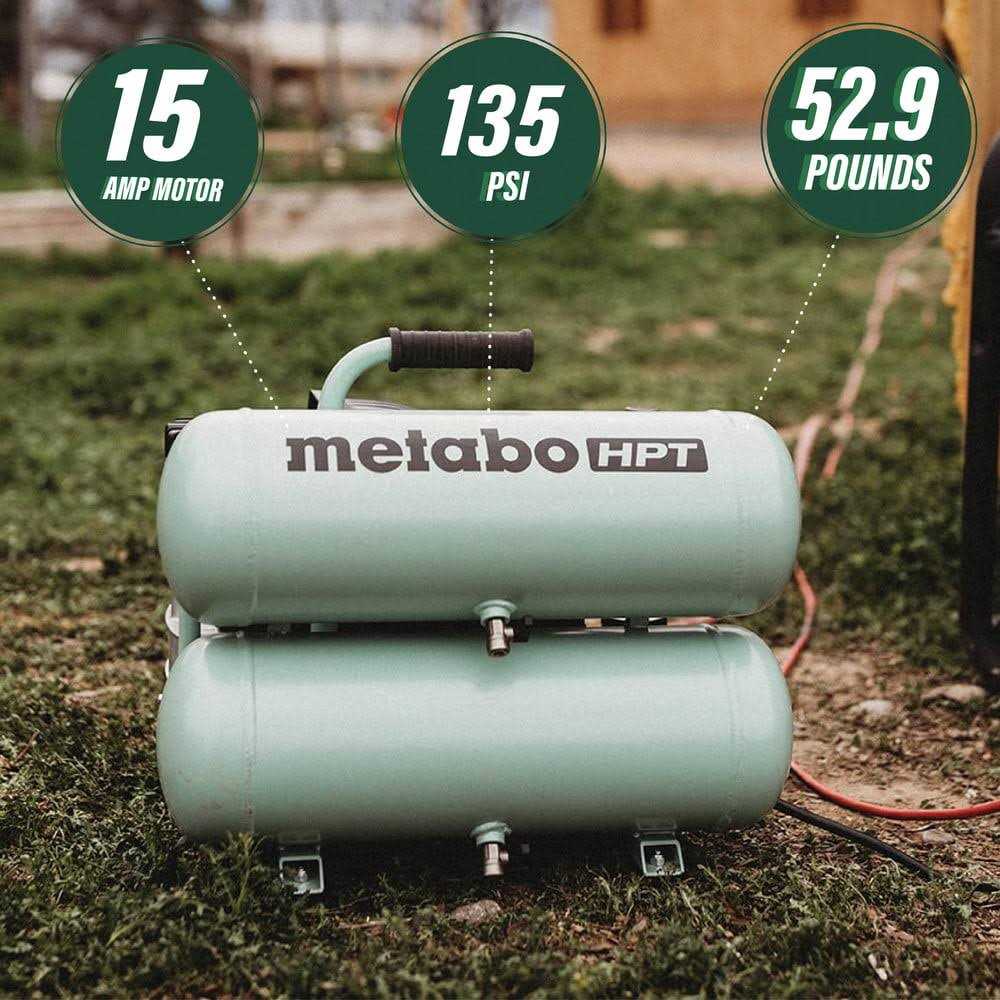 Metabo HPT-EC99SM Portable 4 Gallon Twin Stack Air Compressor - Image 4