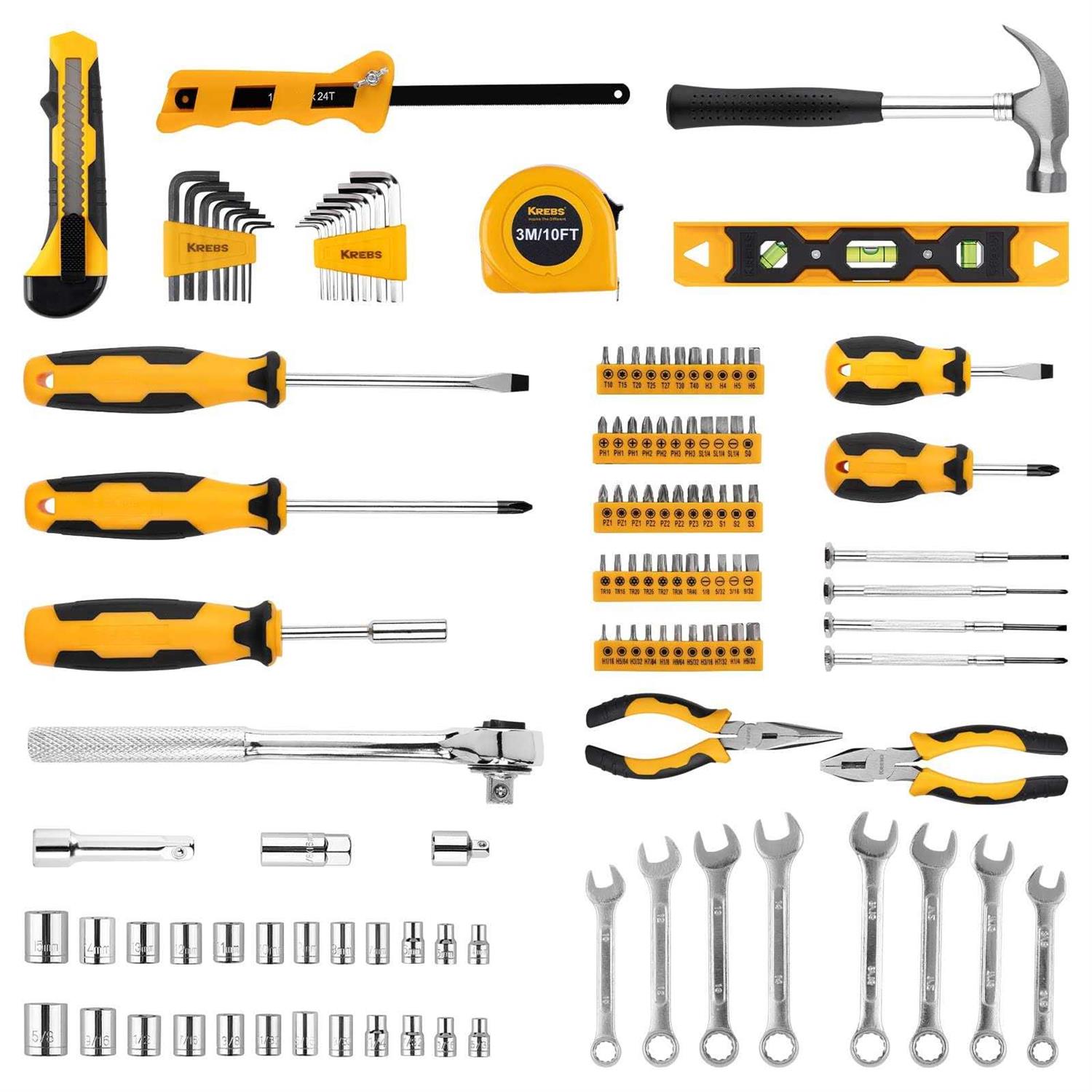 KREBS 168 Piece Hand Tool Kit and Tool Set General Household Hand Tool Kit - Image 4