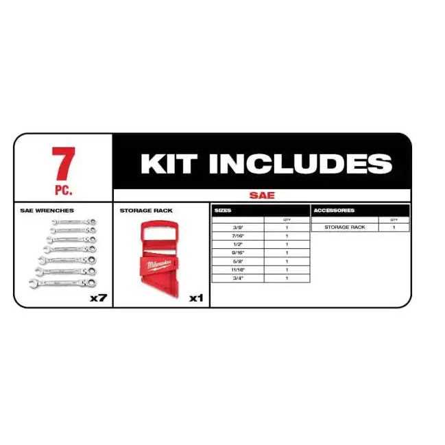 Milwaukee 144-Position Flex-Head Ratcheting Combination Wrench Set SAE and Set - Image 5