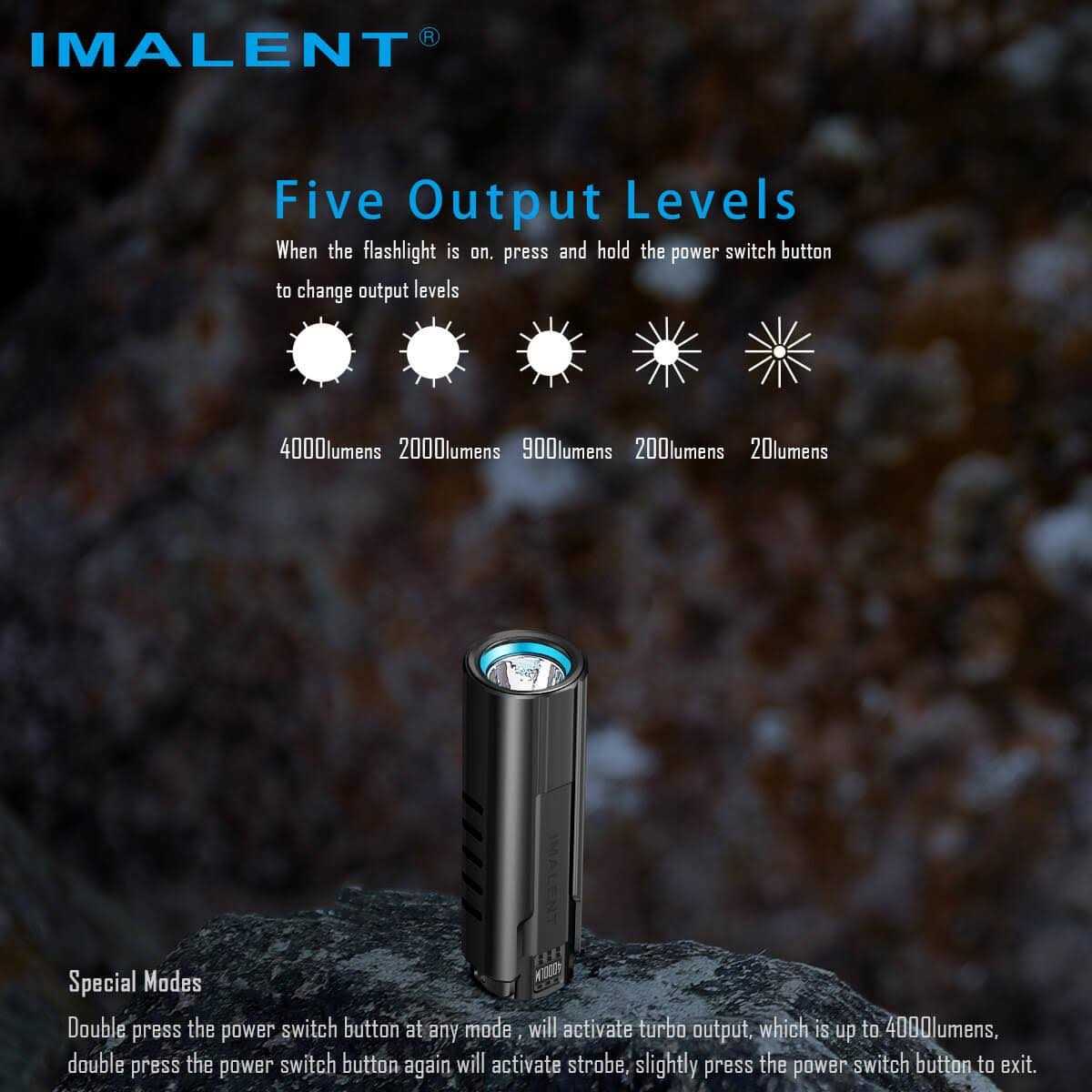 IMALENT LD70 EDC Flashlight LED Rechargeable Torch Powerful Flashlight 4000 Lumens with Cree XHP70.2 LED - Image 3