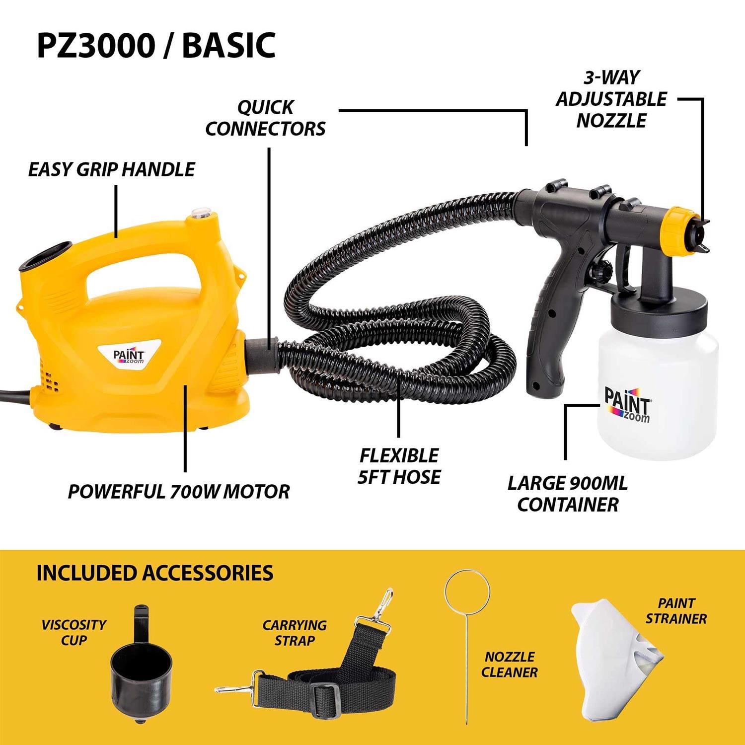 Paint Zoom Deluxe 3000 Series 30 oz. Paint Containers Handheld HVLP Paint Sprayer - Image 4