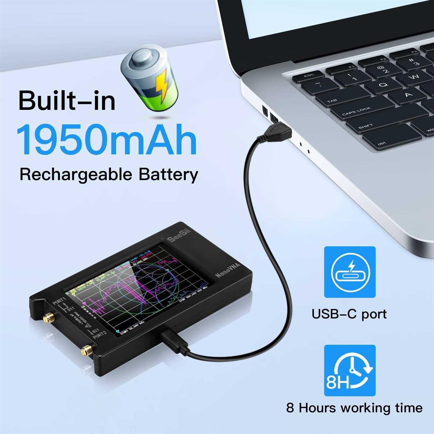 Upgraded NanoVNA-H4 Vector Network Analyzer SeeSii Latest V4.3/4.2 10KHz-1.5GHz HF VHF UHF 4 Touch Screen Antenna Analyzer Measures S Parameters - Image 3