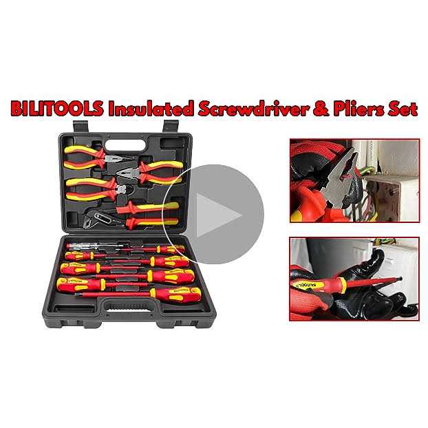 BILITOOLS Insulated Screwdriver & Pliers Set 1000V Electrical Tools for Electrician Magnetic Phillips Slotted Pozidriv Tips - Image 3