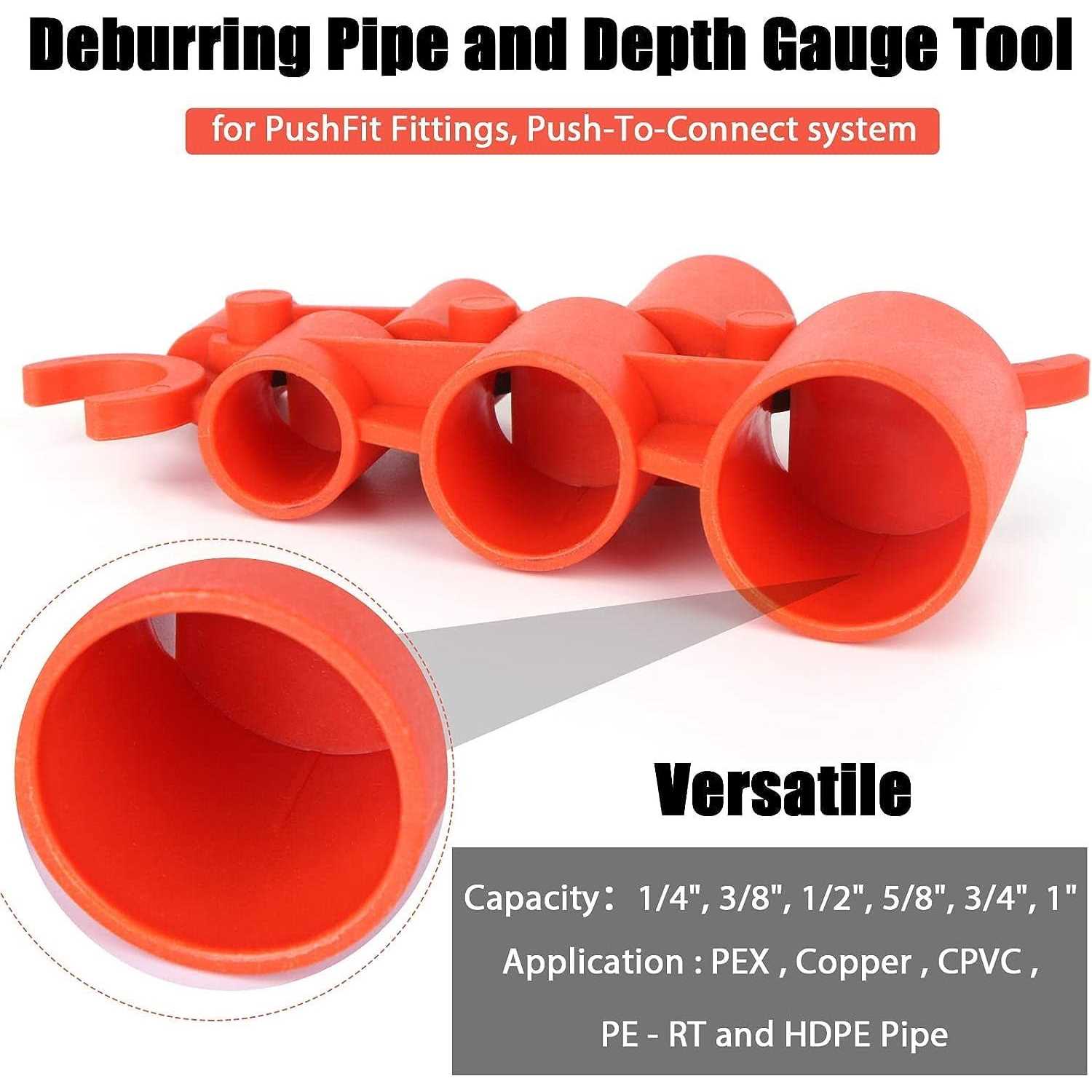 MOJIEZUO Disconnect Tongs Tool with Depth Gauge and Pipe Deburring Tool Combination Set for Push to Connect Fittings Removal Tool Disconnect Clamp - Image 2