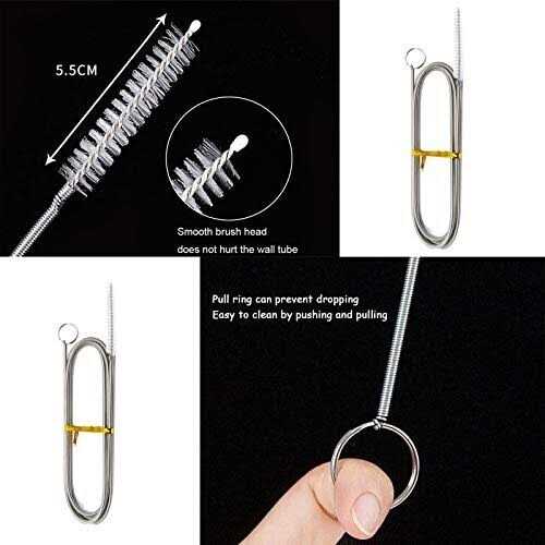 Iceyli 2 Pack 60 Inch Long Flexible Tube Cleaning Brush, Stainless Steel and Nylon Bristles