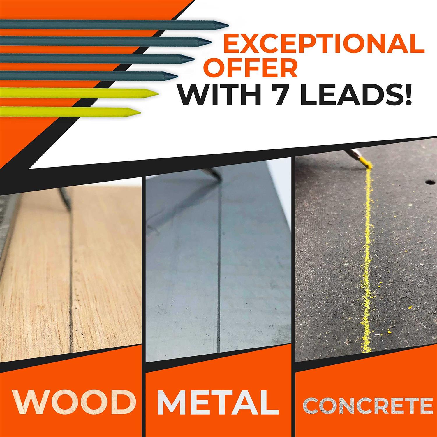 THORVALD Carpenter Pencils Set for Carpenter Incl. 7 Leads + Sharpener + Finger Grip - Image 4