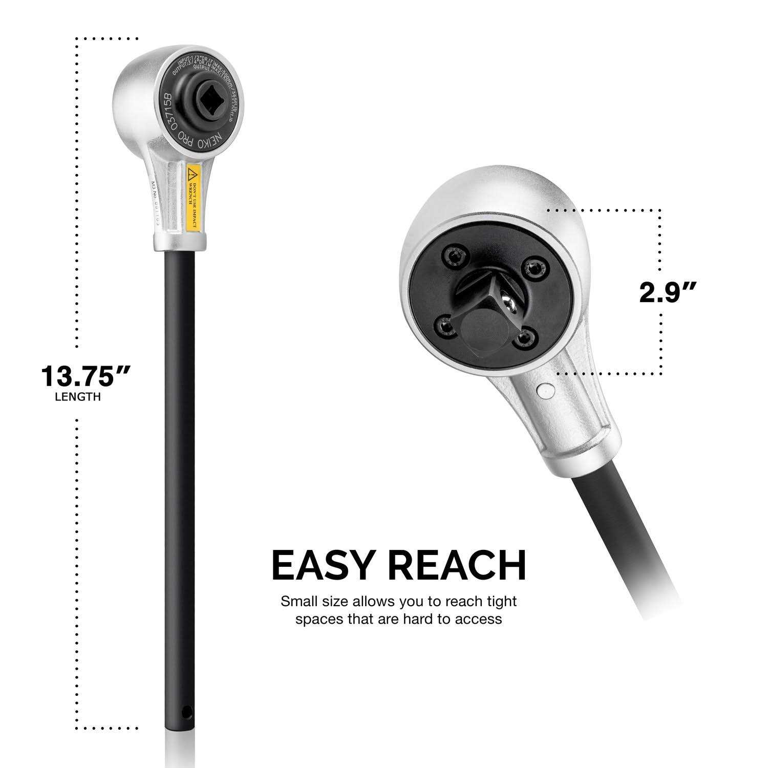 Neiko Pro 03715B 1/2 Drive Torque Wrench, 1100 Foot-Pound Heavy Duty Torque Multiplier Wrench, Cr-Mo and Chrome-Vanadium - Image 4