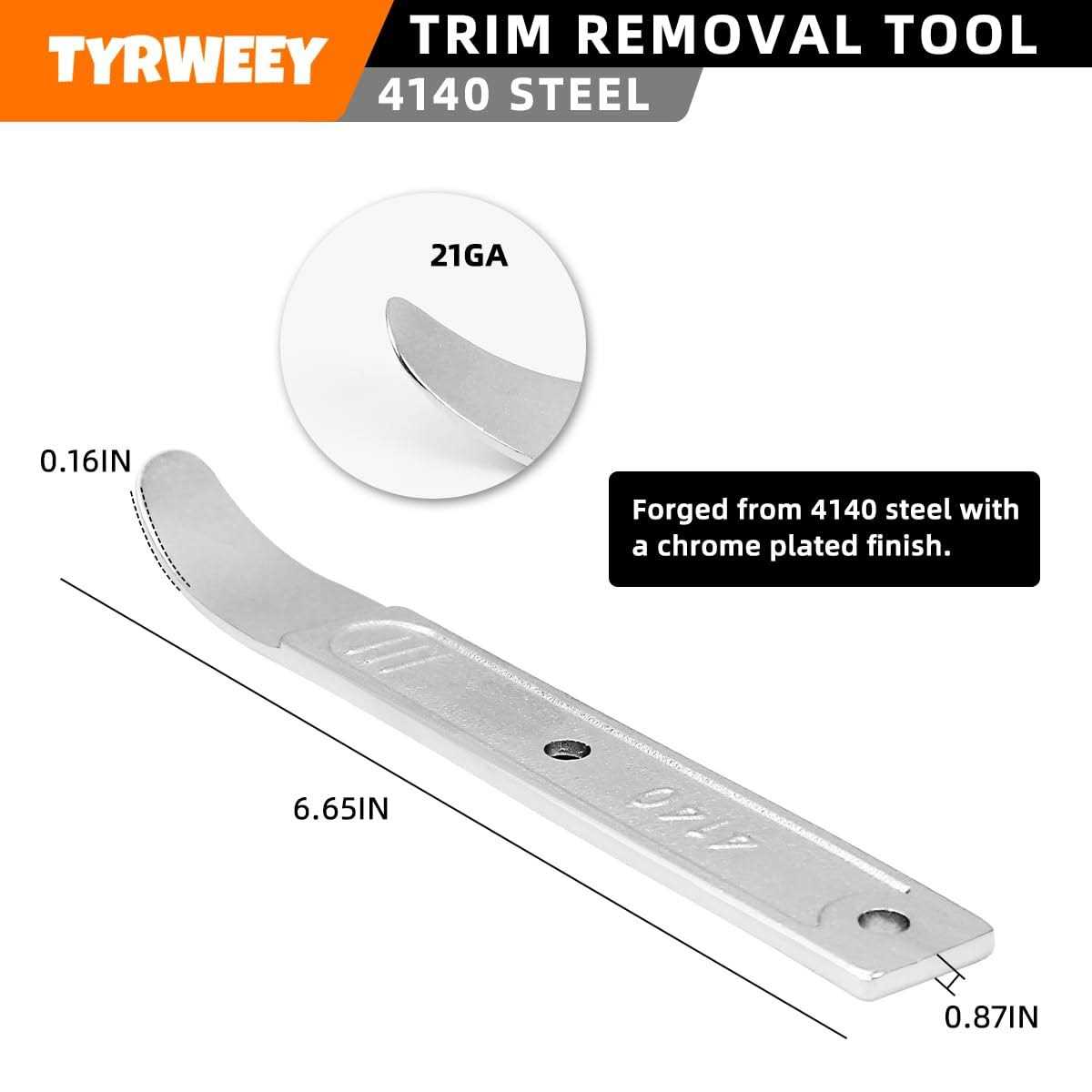 Tyrweey 4140 Pry Tool Pry Bar Trim Removal Tool Pry Tool Pocket Pry Bar - Image 5