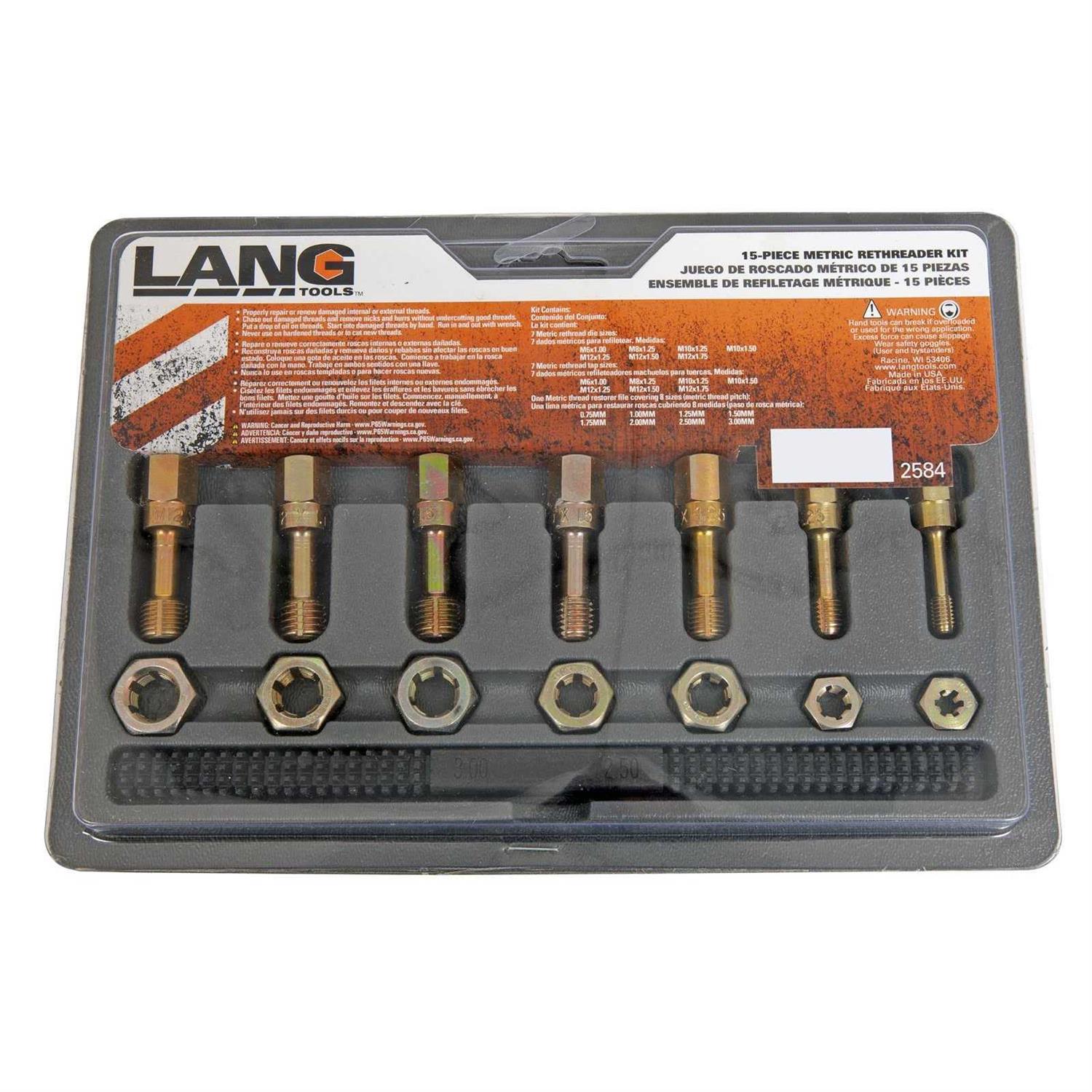 Lang Tools 2584 Metric Thread Restorer Set - Image 4