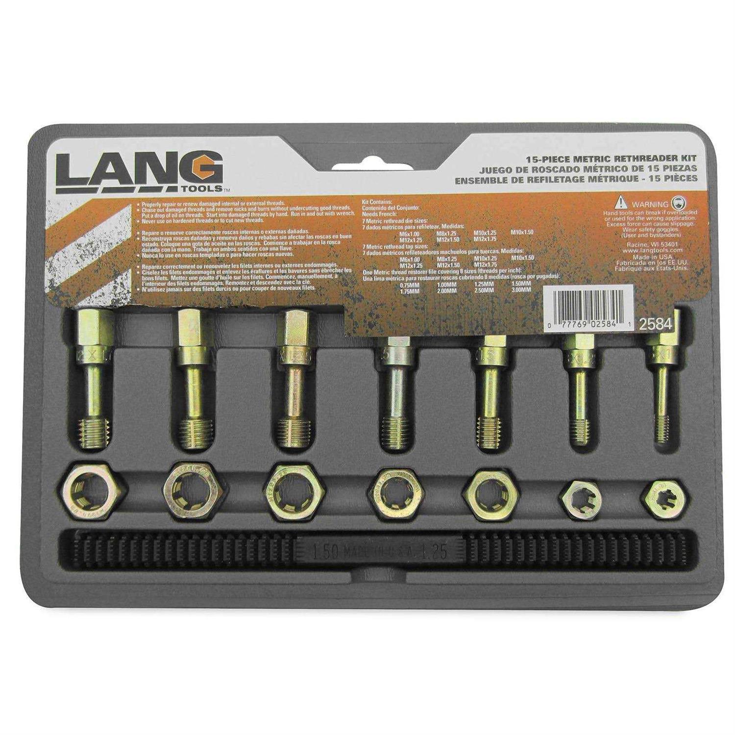 Lang Tools 2584 Metric Thread Restorer Set - Image 5