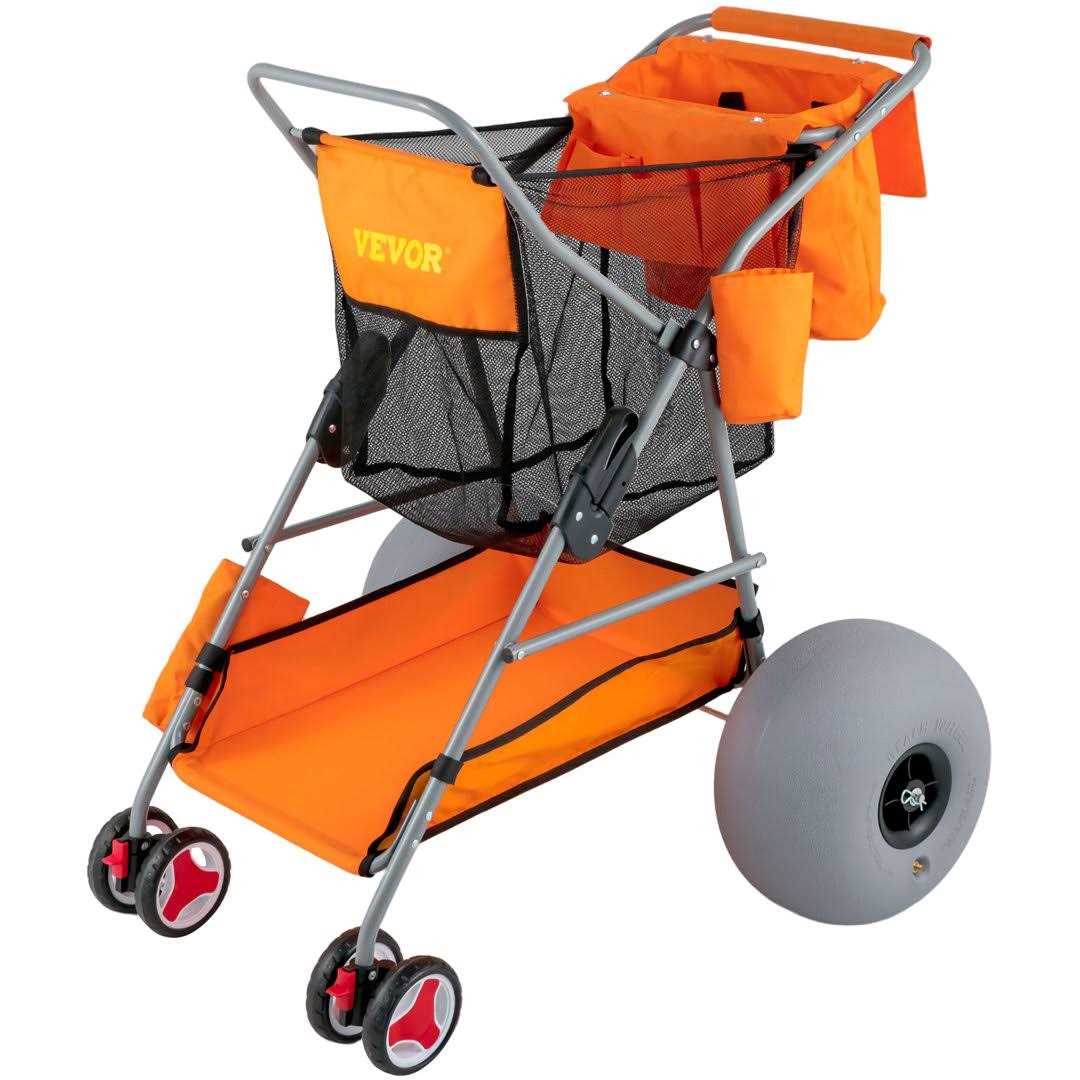 VEVOR Beach Wonder Wheeler 12 All-Terrain Balloon Wheels 350 lbs Beach Cart for Sand - Image 2