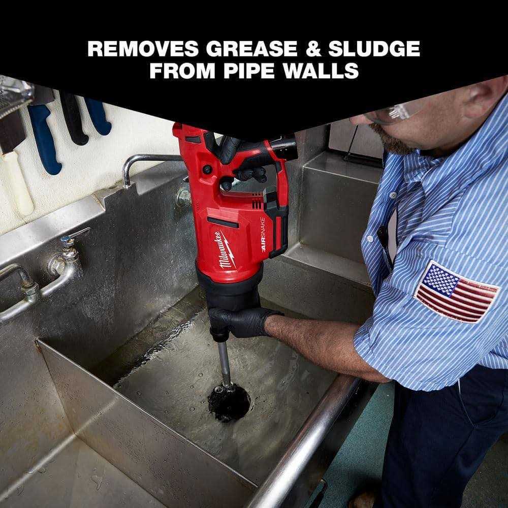 Milwaukee M12 12V Lithium-Ion Cordless Drain Cleaning Airsnake Air Gun Kit with M12 - Image 4